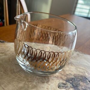 Vintage Roly Poly Pitcher with Gold Swirls